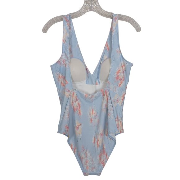 Summersalt One-Piece Women's Swimsuit 8 Abstract Pastel V-Neck Waist Tie Lined - Picture 4 of 16